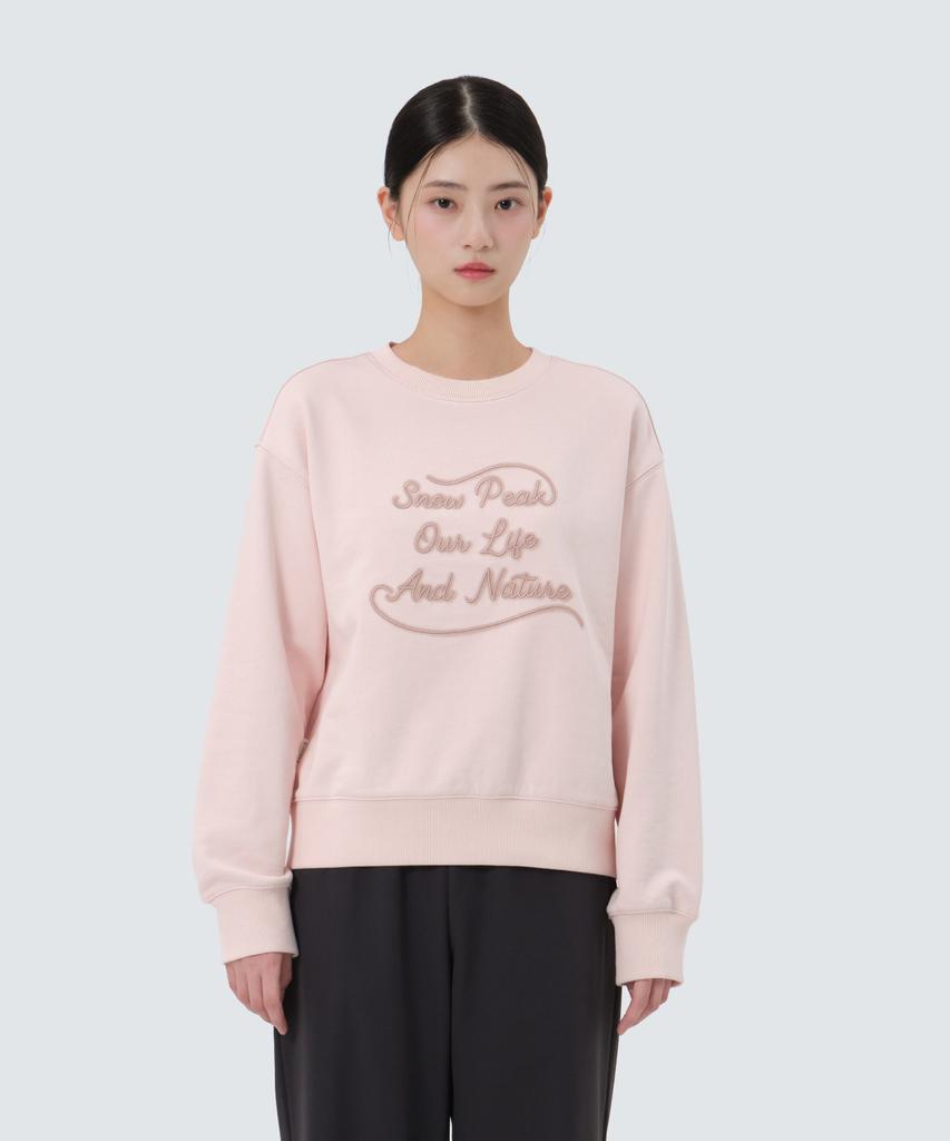 SNOWPEAK APPAREL Women'S Lettering Semi-Crop Sweatshirt (S25Fwfht63) Light Pink