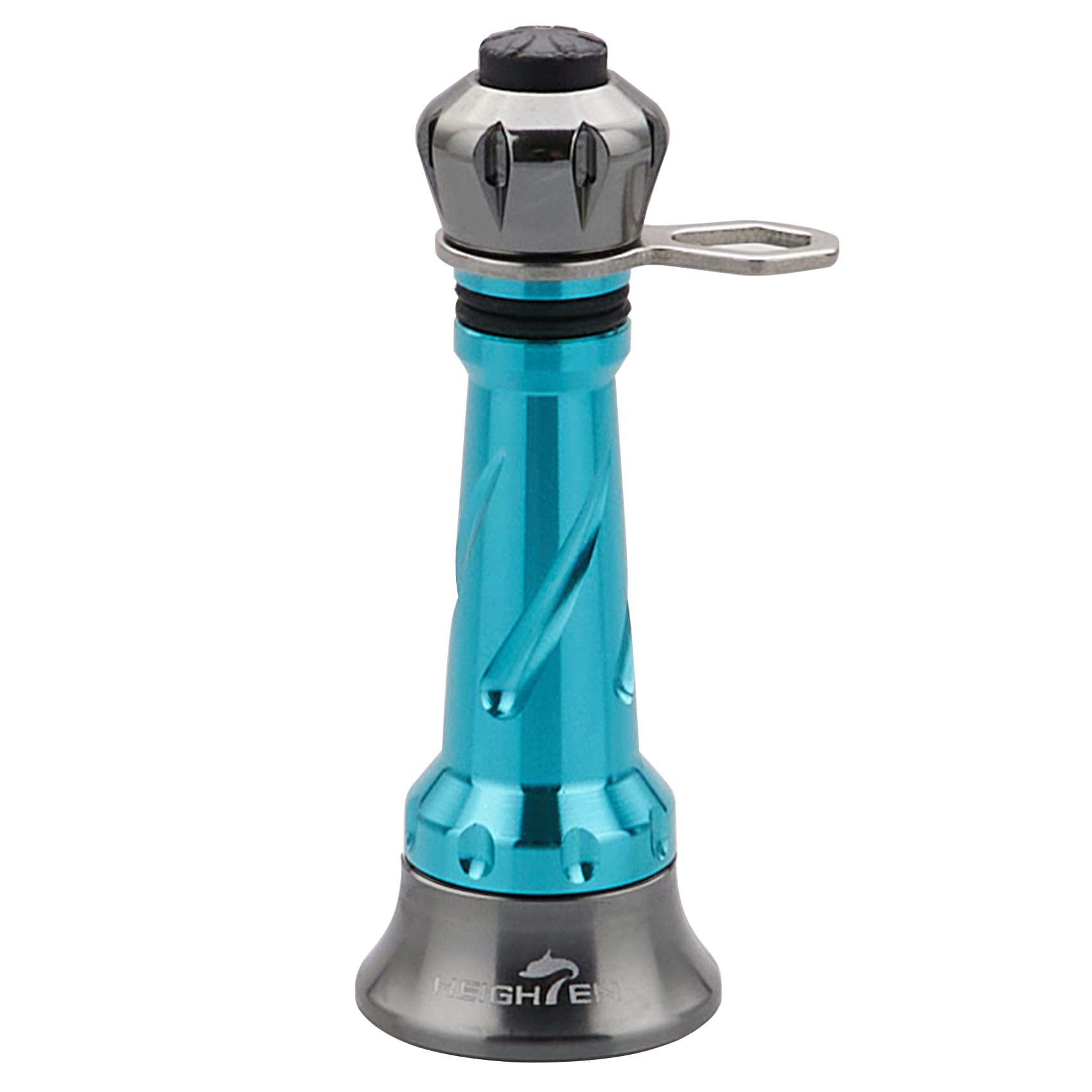 

HEIGHTEN Reel Stand Luminous Hook Stopper for Shimano and Daiwa Spinning Reels 38/48mm (Not Foldable) - Keeper/Line (Turquoise & Gunmetal, 48mm)