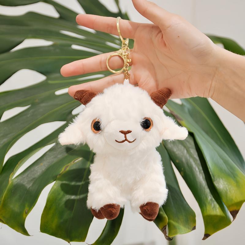 Cartoon Standing Lamb Pendant Plush Doll Keychain Creative Backpack Decoration Pendant Cute Lamb Animal Keychain Best Gift A2