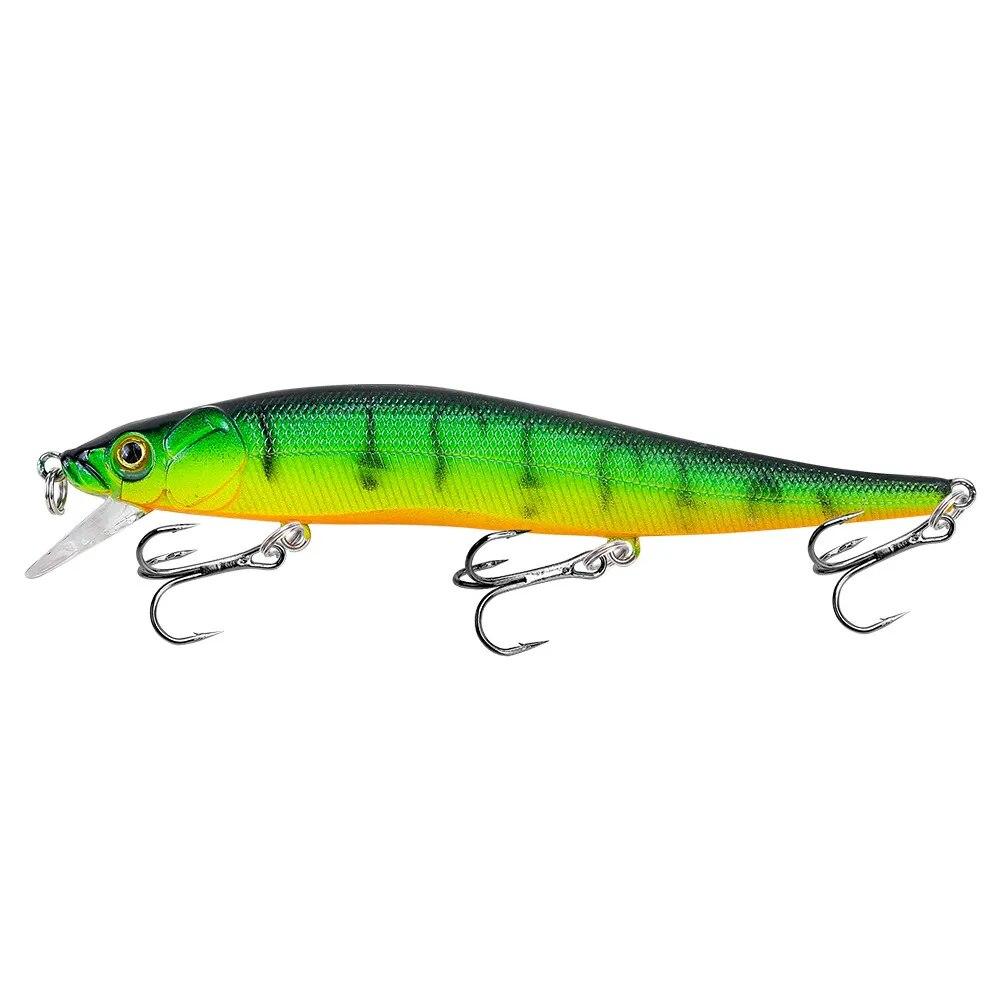 1Pcs Fishing Lure 115mm Minnow Crankbait Wobblers 3D Eyes Perch Artificial Bait Pike Carp Bait Swim Bait Fishing Pesca Bass Perch SwimBait Accessories