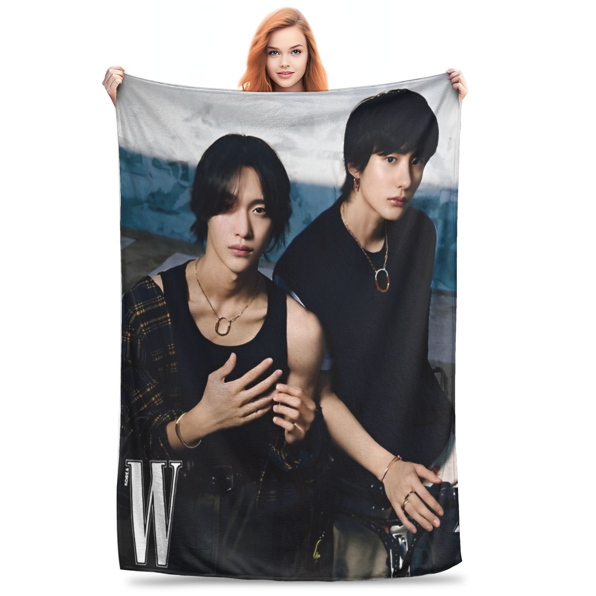 RIIZE wonbin & anton Blanket Flannel  Cozy Soft Throw Blanket for Bedroom Rug Piece 75X95CM