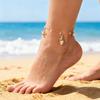Boho Foot Jewelry Ocean Starfish Conch Charm Anklet, Adjustable Faux Pearl Ankle Beach Chain Bracelet for Women, Hypoallergenic