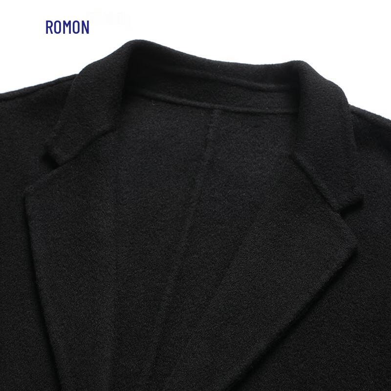 Romon Men's 100% Merino Wool Mid-Length Double-Sided Coat