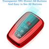 Autophone for Toyota Rav4 Key Fob Cover with Keychain Soft TPU Key Shell Case,Compatible With -2025 Rav4 Smart Key-Red
