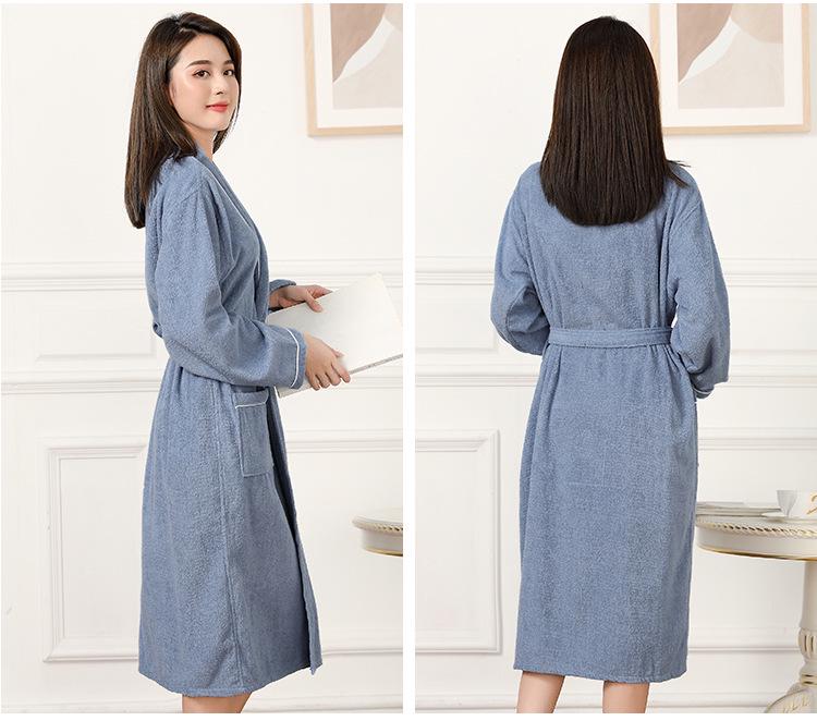 Unisex Cotton Bathrobe: Absorbent Towel Material for Home, Hotel, Spa & Sauna