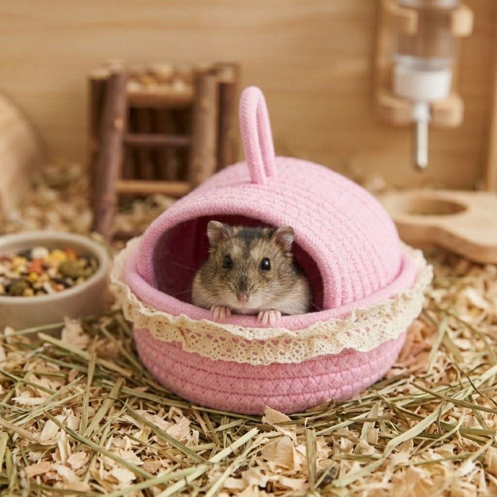 Scratch Resistant Weave Hamster Nest Wear Resistant Hamster Cage Guinea Pig Tunnel Rest Shelter