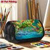 1 szt. Zielony Lizard Design Etui na ołówek z klapką - Dwupoziomowe Wielopoziomowe Zamknięcie na zamek Błyskawiczny Pokrowiec do przechowywania Odpowiedni dla, Biura i Podróży, Ołówek w tematyce jaszczurki H