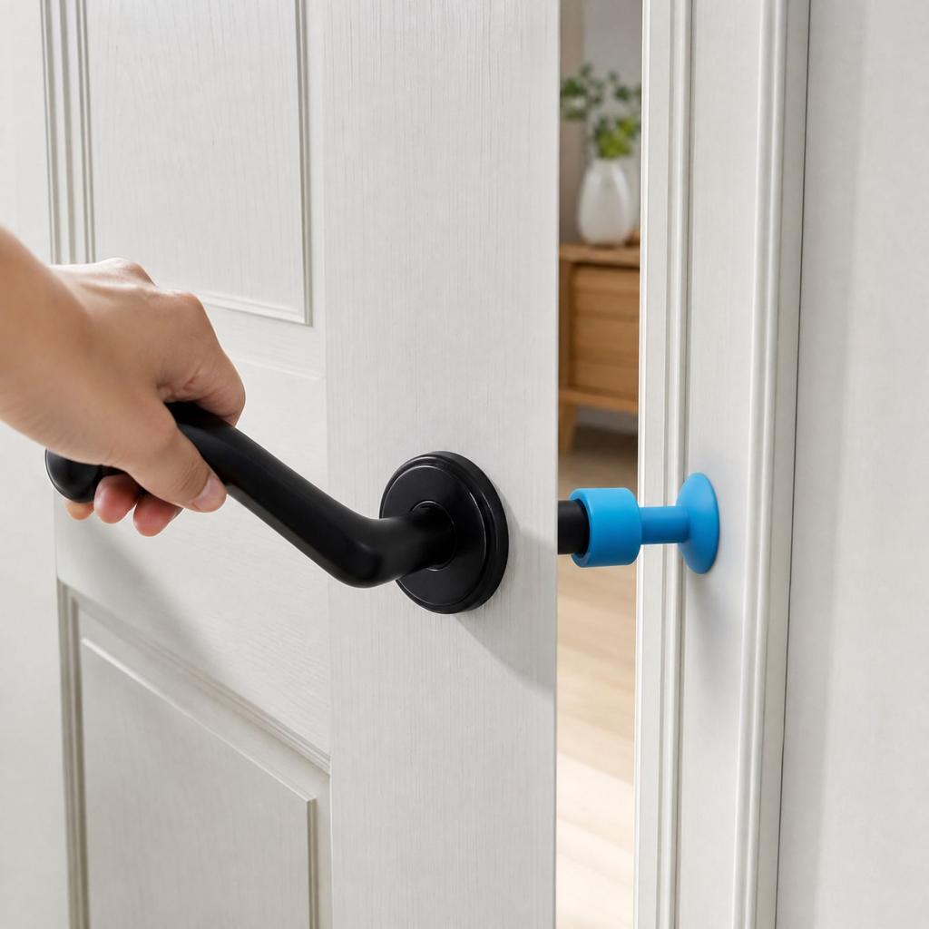 No-Drill Silicone, -Collision Door Bumper for Bathroom Toilet and Window, Door Handle Protector, Color May Vary