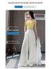 Apricot Acetate Satin High-Waisted Wide-Leg Women's Pants - Summer Loose Slimming Ice Silk Floor-Length Design