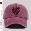 Pc Pcs Leopard Print Heart Trucker Cap for Men  Women  Adjustable Buckle Strap Lightweight Baseball Hat Suitable for Outdoo