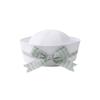 Sweet Bow Strap Sailor Hat Blue Striped Dome Hat Y2K Beret Hat  Rave Festivals