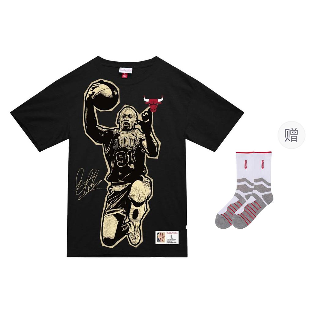 Mitchell & Ness x NBA 100% Cotton T Shirt Men's Black MN25ATS19A