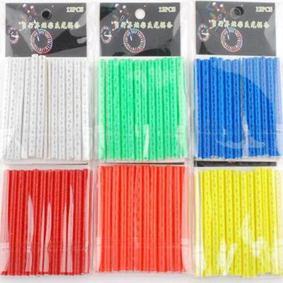 12Pcs Bicycle Wheel Rim Spoke Clip Tube Safety Warning Light Strip Reflector SJ