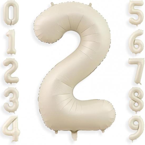 40 Inch Cream White 1 Balloon Numbers, Large Number 1 Balloon Foil Helium Number Balloons, Big 1st Foil Birthday Balloons for Boys Girls 1st Birthday