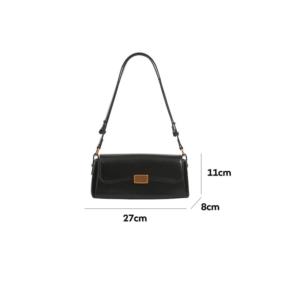 Fashi PU Leather Shoulder Underarm Bags for Women Solid Color Armpit Flip Handbag Female Small Square Bag Daily Shopper Bags