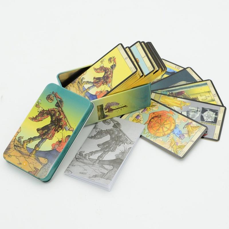 78Pcs Longest Dream Tarot Card Set Divination Tool With Detailed Guidebook Colorful Frame Fortune Telling Cards