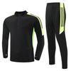 Warm Fleece-Lined Soccer Training Set Kids Adults Long Sleeve Football Jersey Uniform Sportswear