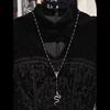 Gothic Charm Sliver Color Snake Pendant Black Rosary Beads Necklace for Women Halloween Party Mysterious Witch Jewelry Accessory