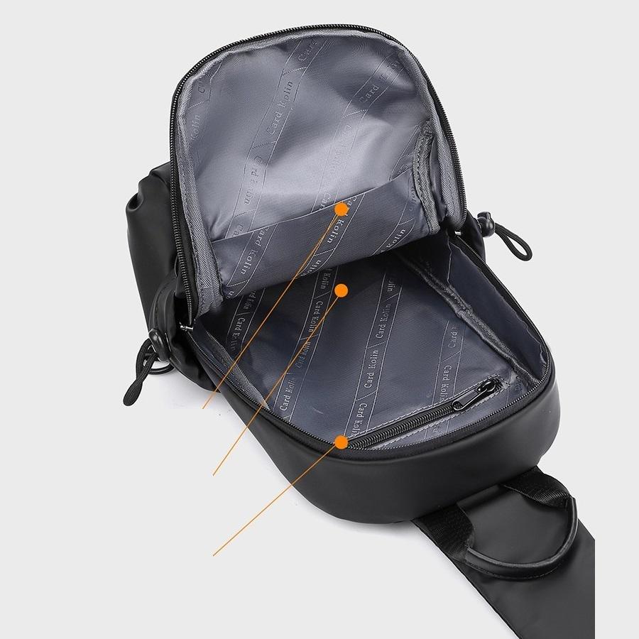 Men Large Capacity Chest Bag, Casual Multifunctional Crossbody Shoulder Bag for Commute