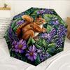 Squirrel And Acorns Stained Glass 8-Frame for Travel, Camping, Casual Lightweight Portable Umbrella, Essential for Every Family Holidays Birthday Gift
