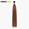 FREEDOM Synthetic Straight Hair Extensions Ombre Blonde Brown Hair Bundles 28"-32" Long Straight Hair Weave 200g/pc Full To End