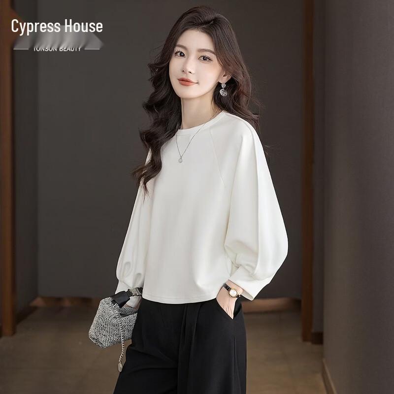 Women s Solid Color Round Neck Loose Fit Sweatshirt XL