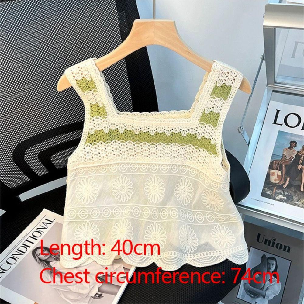 Knitted Crop Top Retro Short Top New Sleeveless Vest  Bohemia