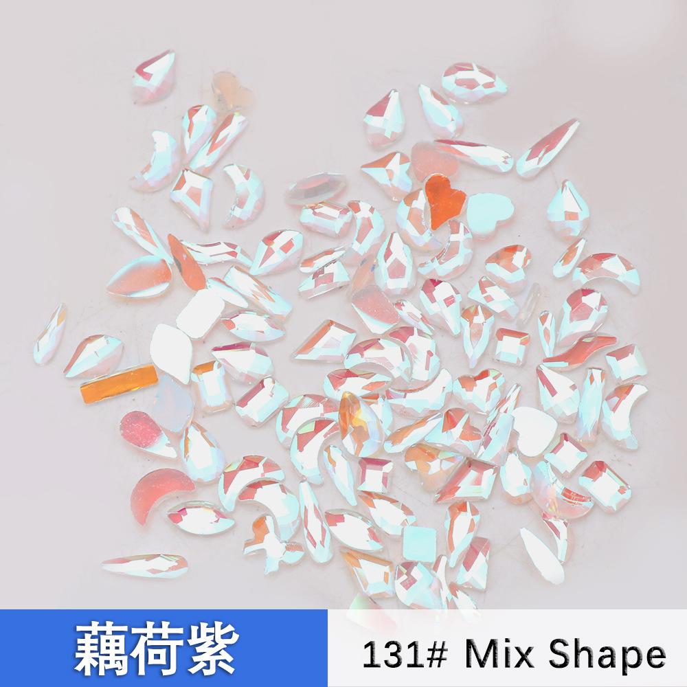 Nail Art Aurora Diamond, Warm Elf With The Same Champagne Flat Bottom Special-Shaped Diamond Mixed With 100 Internet Celebrity Nail Art Diamonds