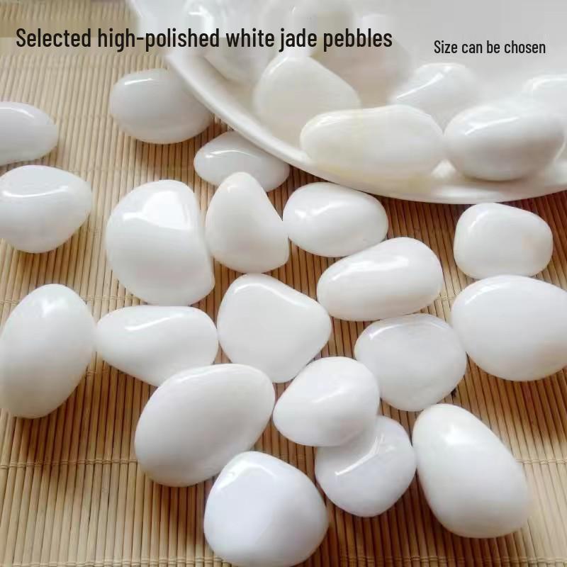 Polished White Natural Pebble Stones for Hydroponics, Fish Tanks, Landscaping, and Balcony Decor