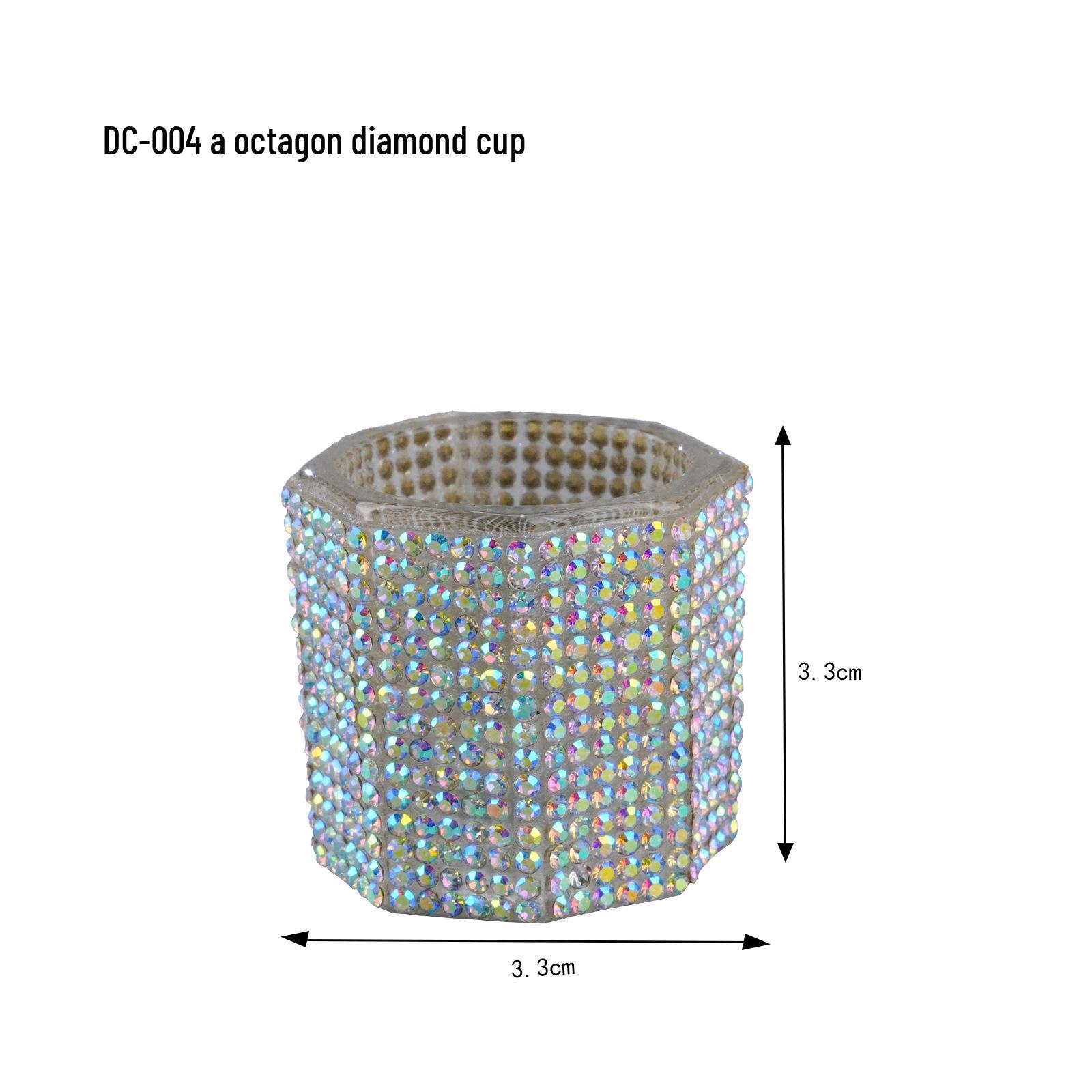 

Хрустальный стаканчик для очистки кистей для нейл-арта с крышкой - Прозрачный ромбовидный квадратный стеклянный дизайн