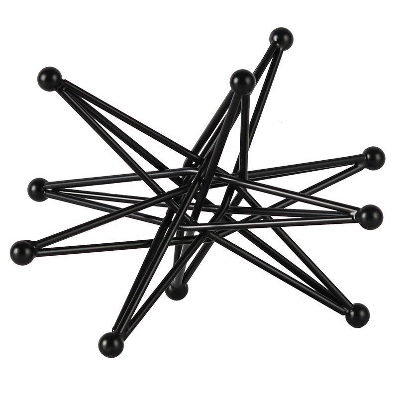 Wrought Iron Dot Line Ball Accessories Items Home Livingroom Table Metal Statue Decoration Study Office Desk Sculpture Ornaments
