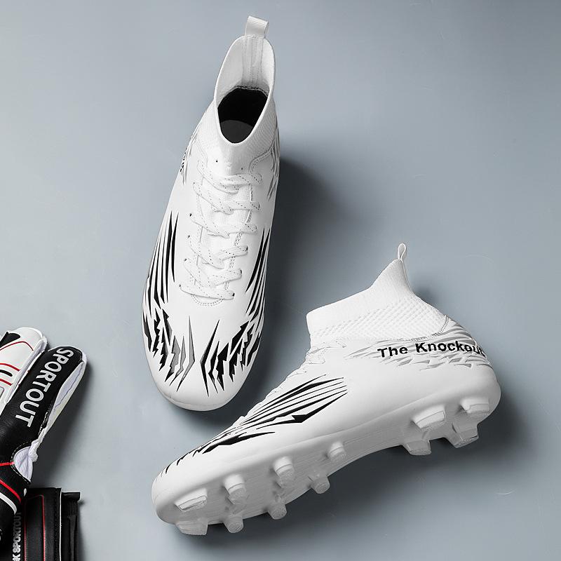 Foreign trade new high-top football shoes long nail football shoes TF broken nail special training shoes football