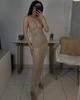 European and American New Fashion New Summer Sexy Temperament Party Hollow Hot Diamond Perspective Suspender Evening Dress Dress