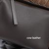 Genuine Leather Women's Shoulder Crossbody Black Bags Luxury Designer Cowhide Wide Shoulder Straps Gray Pillow Bag Ebony Gray