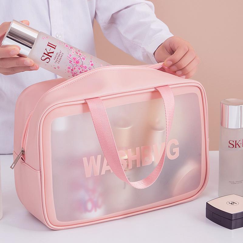 Clear PVC Waterproof Makeup & Toiletry Bag - Large Capacity Portable Organizer