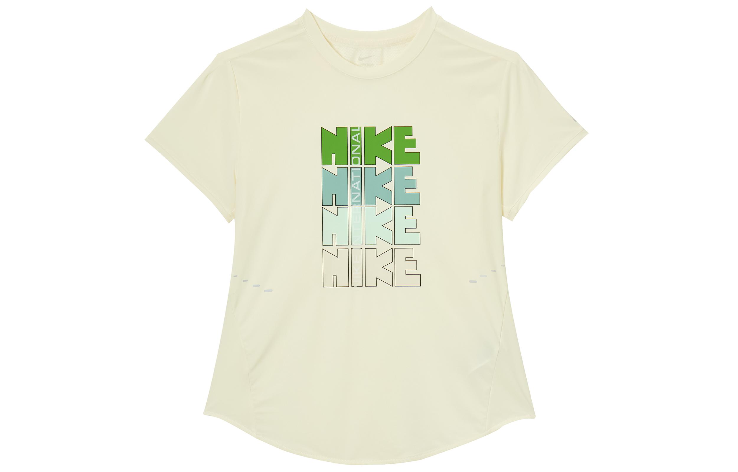 Nike T Shirts Women s Beige Crew Neck Moderate Other II0465-047 M