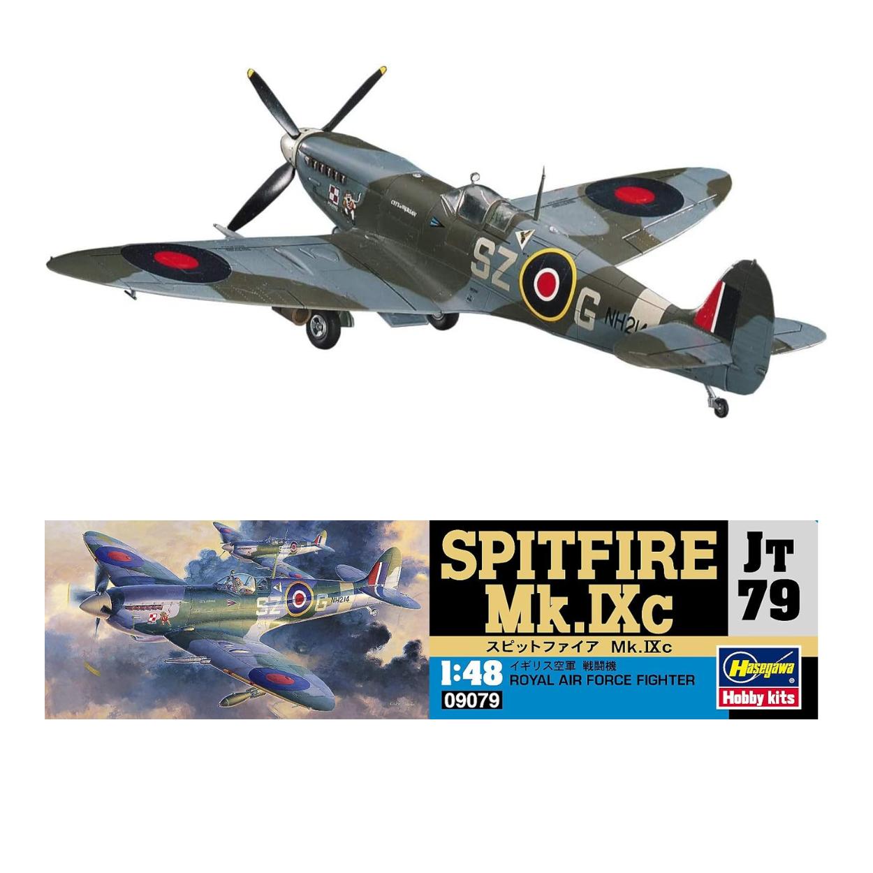 

Hasegawa Royal Air Force Spitfire Plastic Model Kit JT79 1/48 Mk.IXc