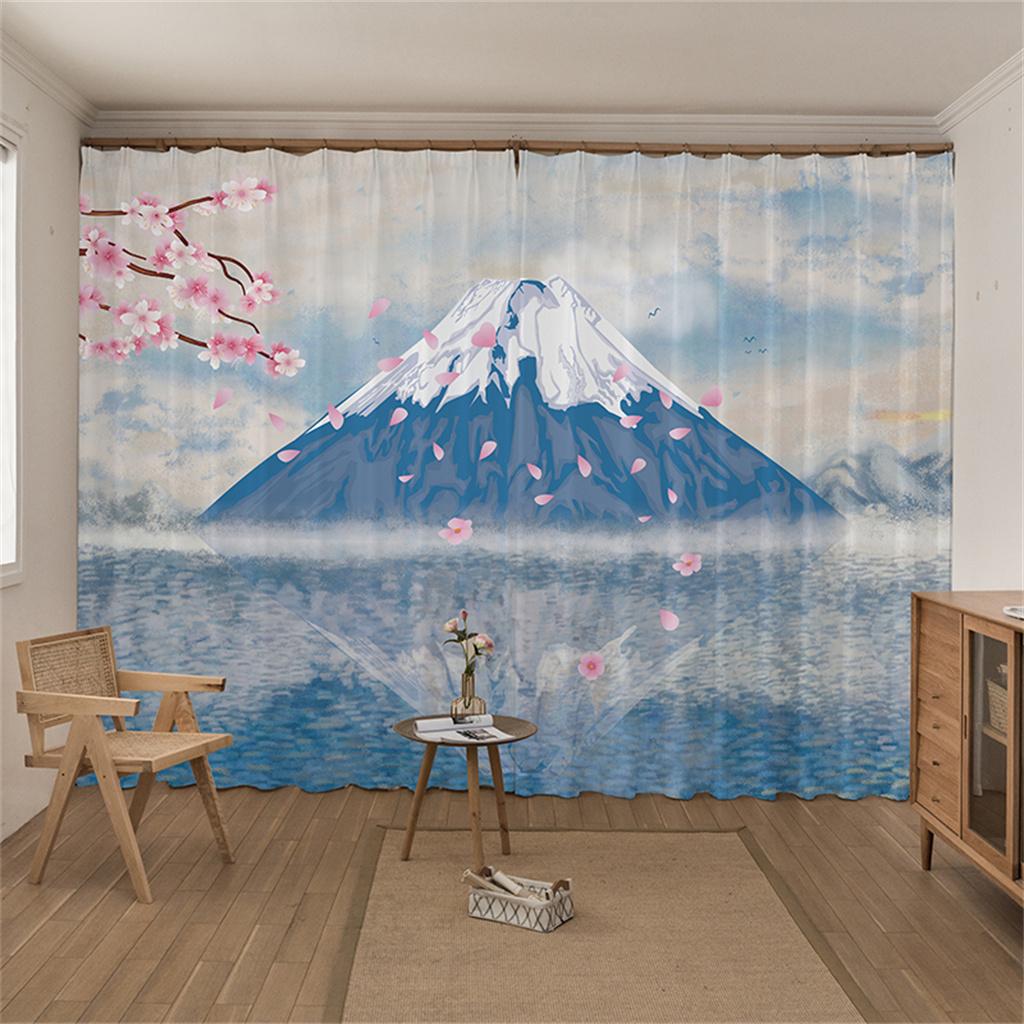 Custom Mount Fuji Landscape 3D Digital Printed Blackout Window Curtains For Living Room Bedroom Kitchen Decor Drapes Wholesale