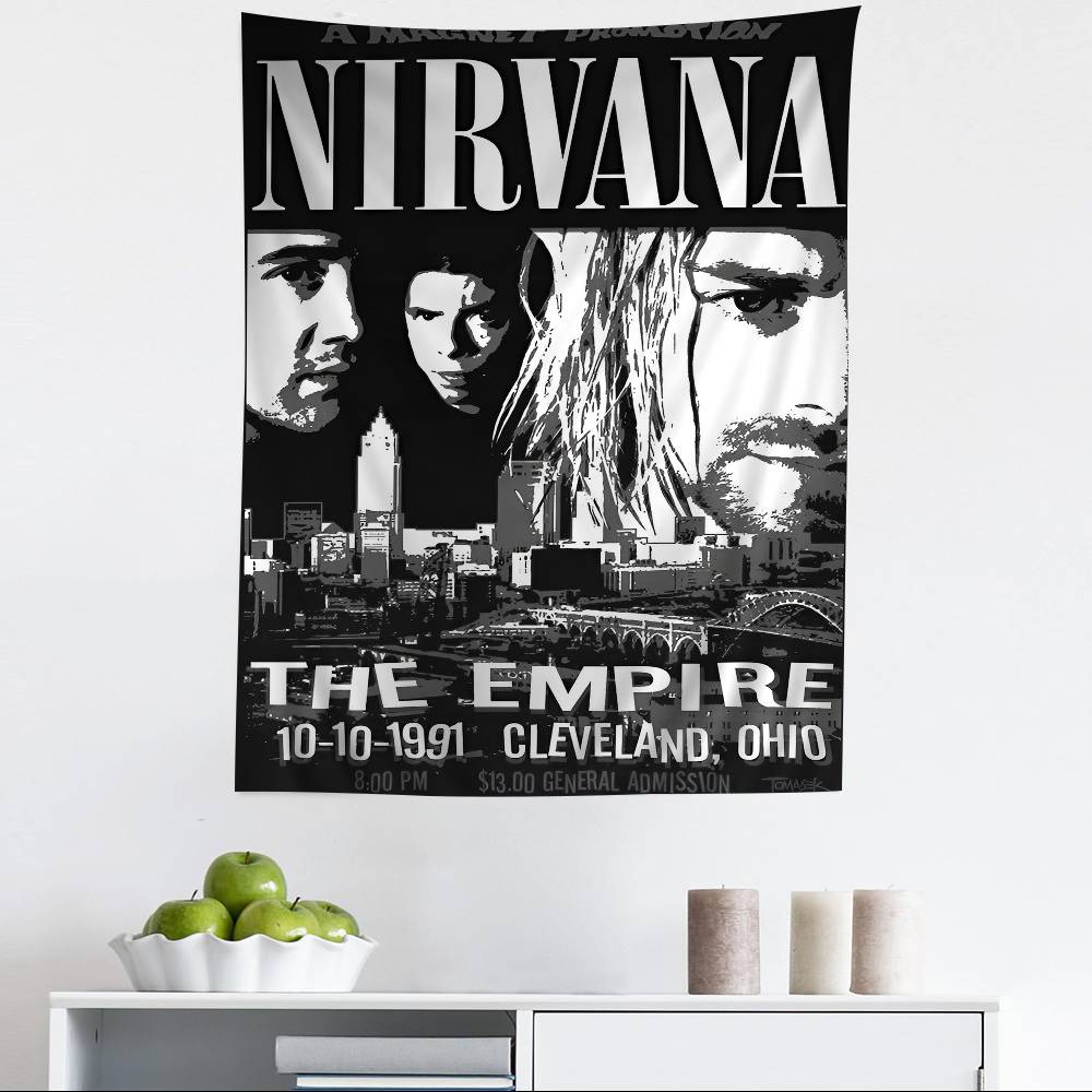

NNirvana Band Tapestry Sci Fi Print Wall Hanging Multi Size for Bedroom Dorm Living Room Home Decor Trendy Gift Idea 74x94cm(29x37in)
