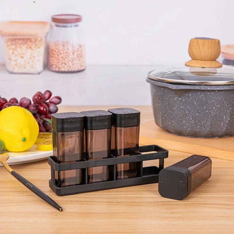 Seasoning Jars Set Portable Transparent Spice Tools Household Moisture Proof Condiment Organizer Bottle Modern Kitchen Accessory