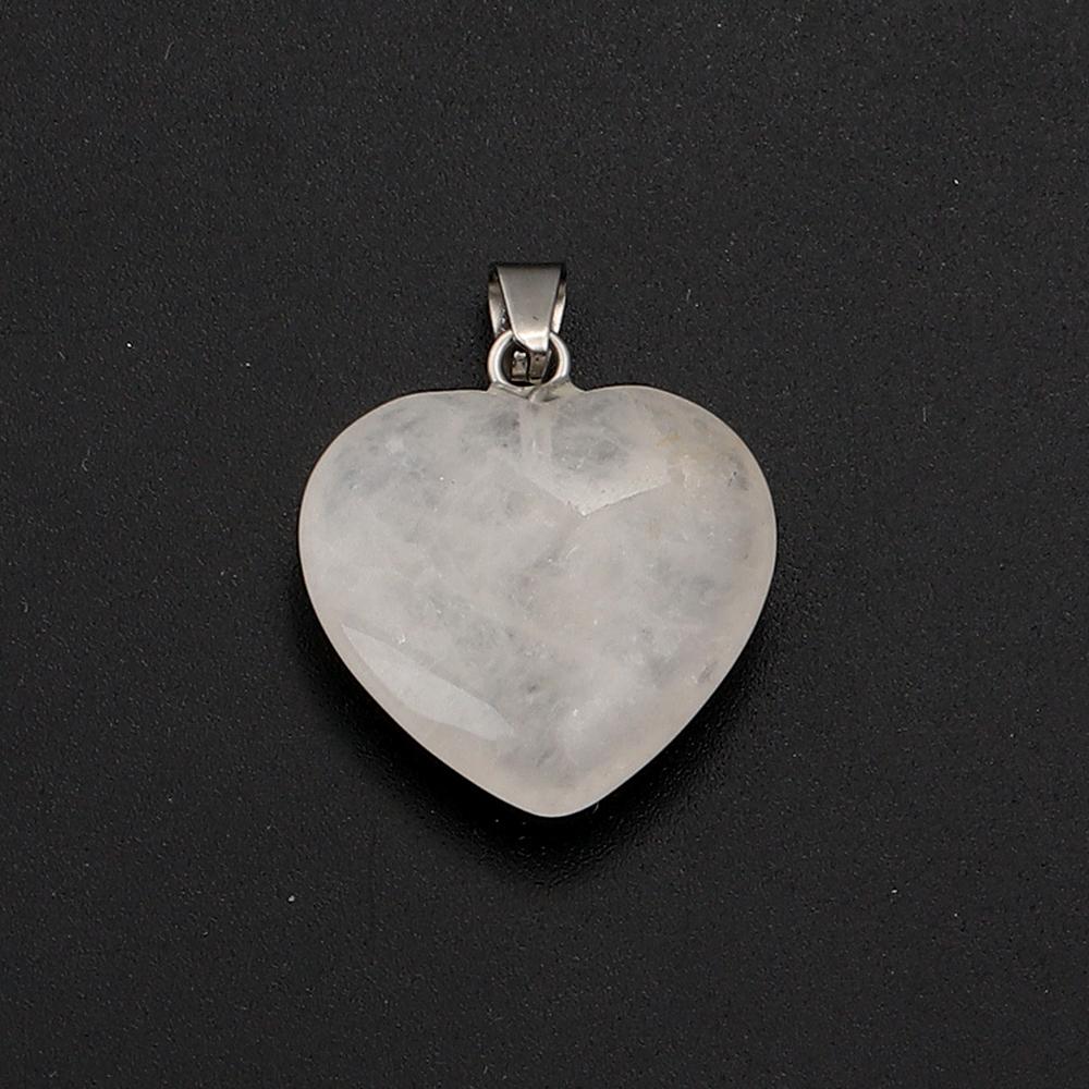 Herzförmiger Naturstein Anhänger Tigerauge Amethyst Jade Kristall Stein Charms Für DIY Exquisites Halsketten Schmuckzubehör