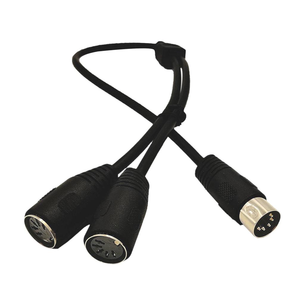 MIDI Din 5 Pin Splitter Y Adapter Cable Male to 2 5-Pin Female Keyboard