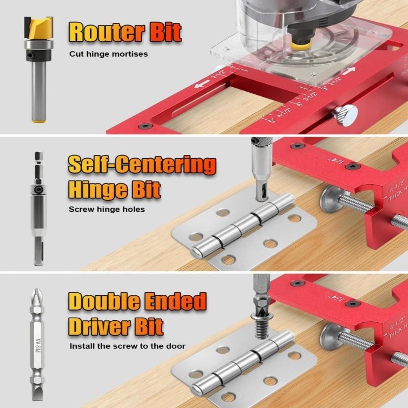 Complete Door Tool Set Feature Hinge Jigs and Locking Templates Door Hinge Jigs for Professional Installation Result
