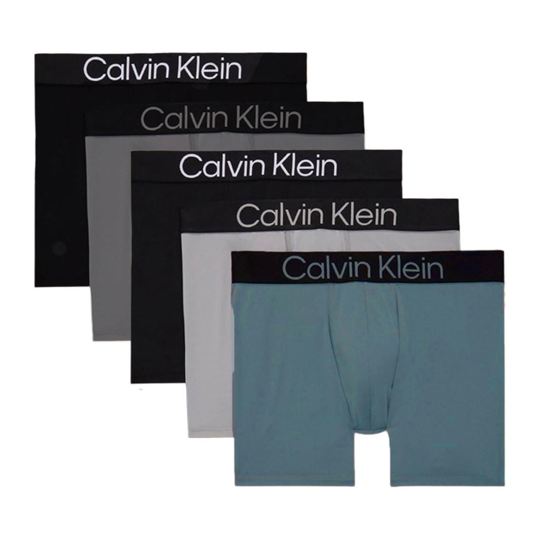 ck Boxer NP2683O M [Calvin Klein] Briefs, 5-Pack, Microfiber, Logo, Men s Underwear, BLACK/GREY/CHARCOAL/GREEN (420) [Used]