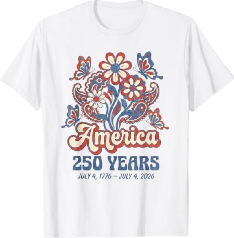 250 Anniversary USA Merchandise Women Patriotic 4th of July T-Shirt