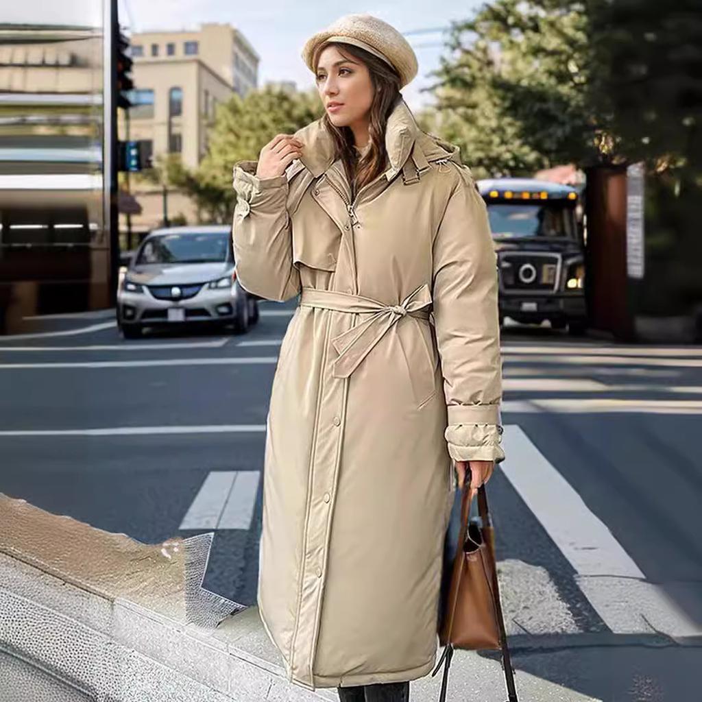 Winter New Cotton-padded Clothes Fashion Long Thickened Cotton-padded Clothes Women's Clothes Coat Trench Coat