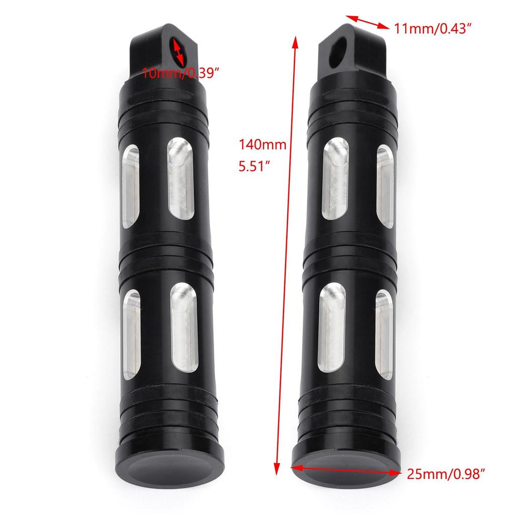 CNC Cut Motorcycle Black Foot Pegs For Harley Chopper Touring Sportster