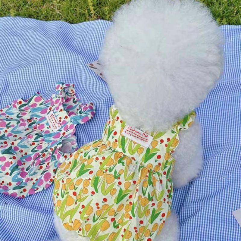 Pet Princess Dress Suspender Bichon Pomeranian Yorkshire Schnauzer Small Dog Cat Clothes Summer Thin Dog Bud Dress