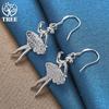 925 Sterling Silber Tanzendes Mädchen Tropfenohrring Schmuck