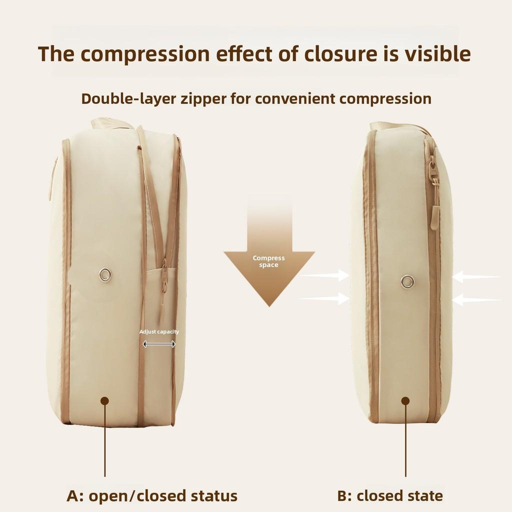 Compression Travel Bag With Zipper For Packing Clothes And Duvet In Bedroom Storage